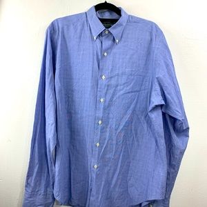 Lauren Ralph Lauren dress shirt blue glen plaid 16 1/2 36/37